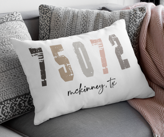 Personalized Zip Code Pillow-Soft Colors
