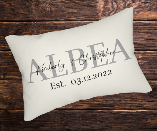 Personalized Name And Date Pillow