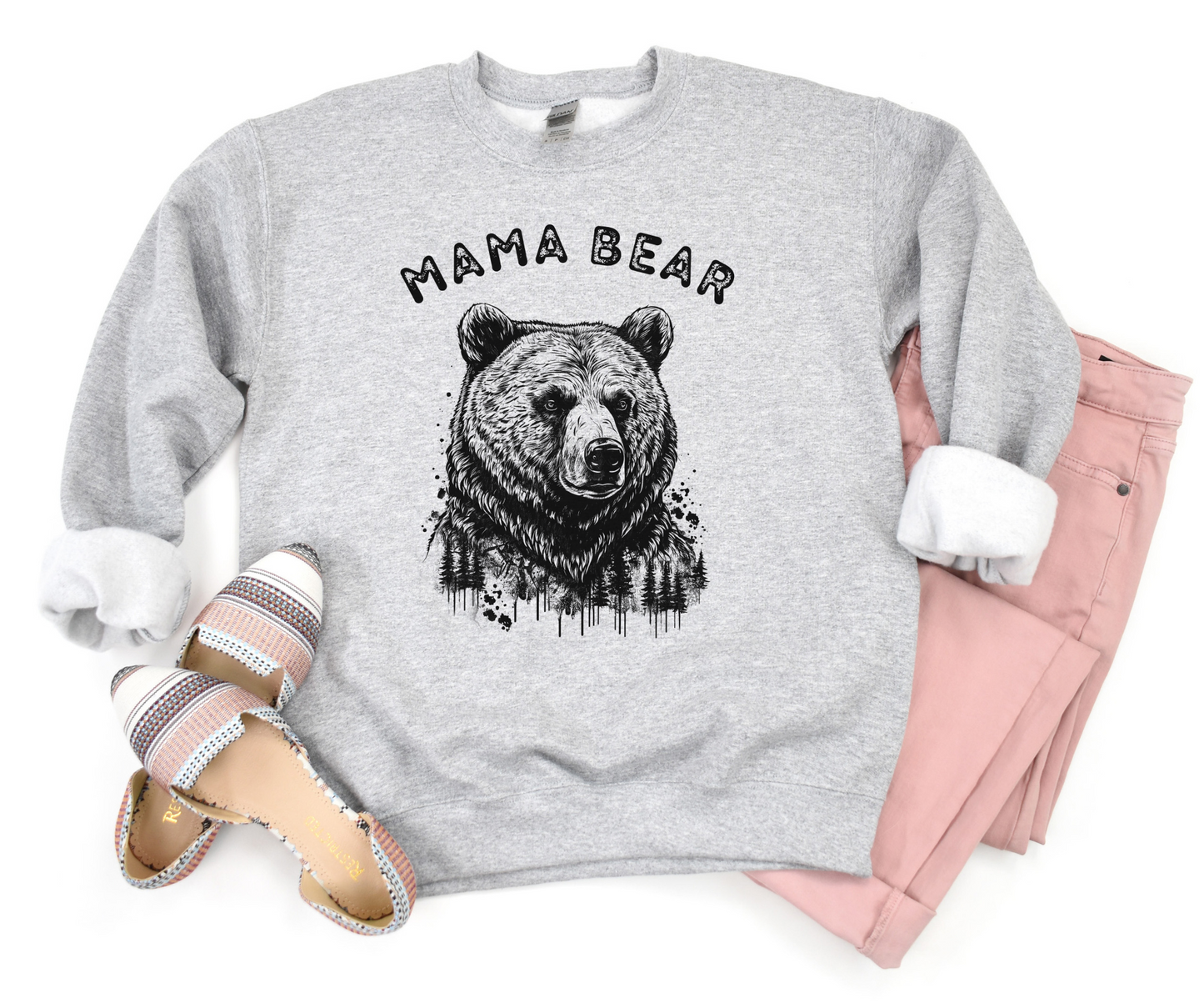 Mama Bear Sweatshirt / Mama Bear / Mama / Leopard Bear / Bleached