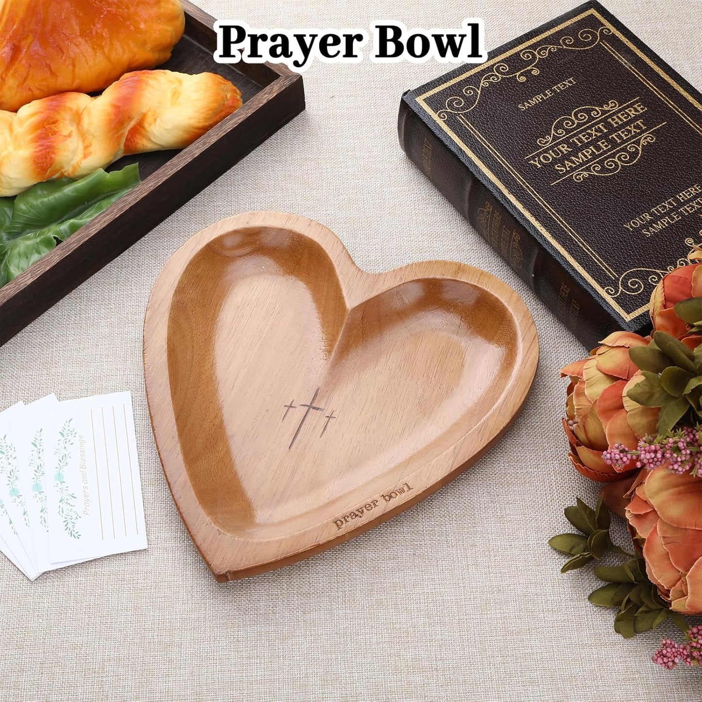 Wooden Prayer Bowl Decor