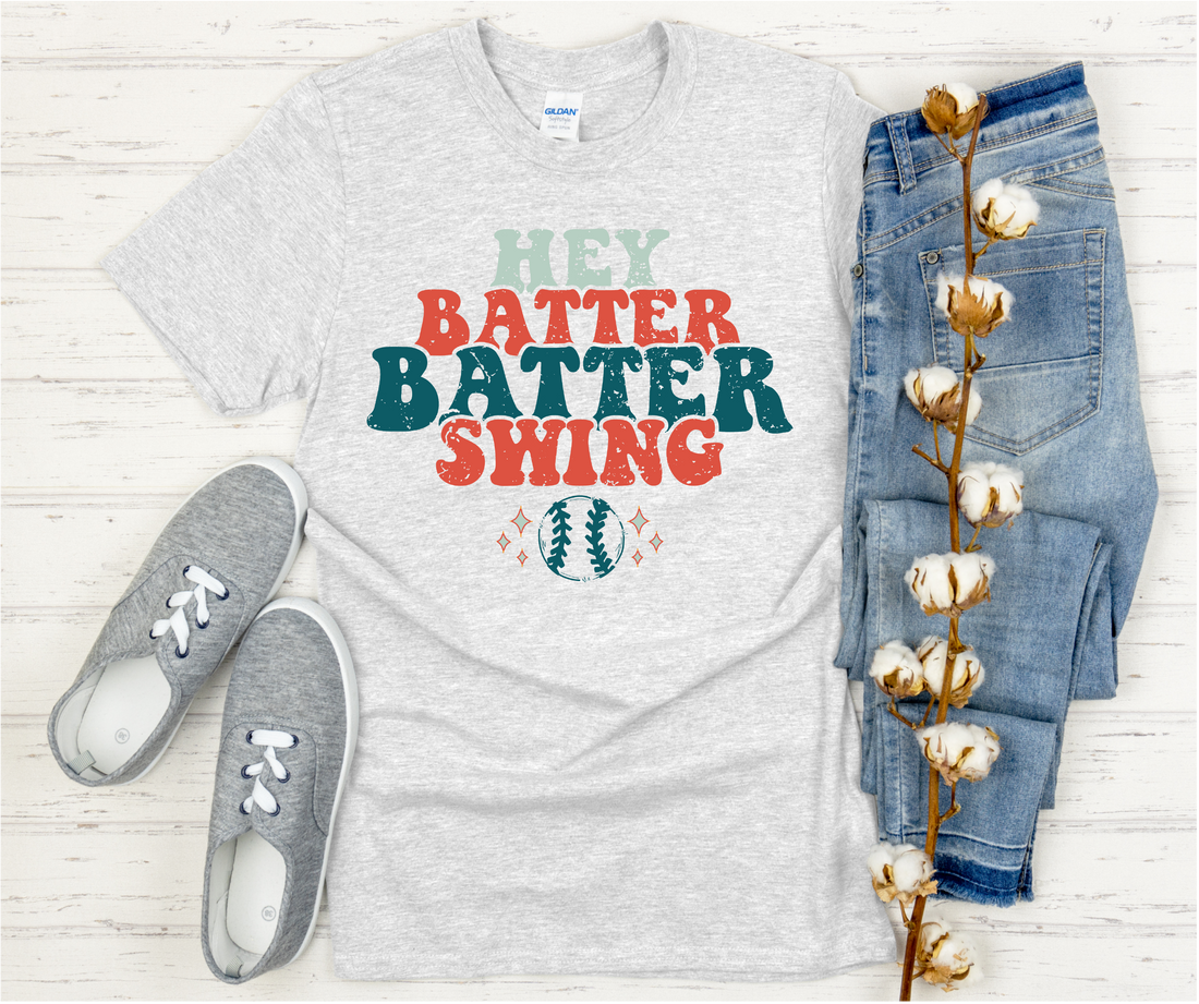 Hey Batter Batter Swing Adult Softstyle T-Shirt – Tattered Twig Designs