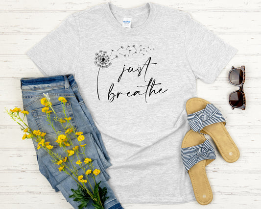 Just Breathe Dandelion Softstyle Adult T-Shirt