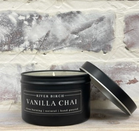 8oz Vanilla Chai - Black Tin Soy Candle